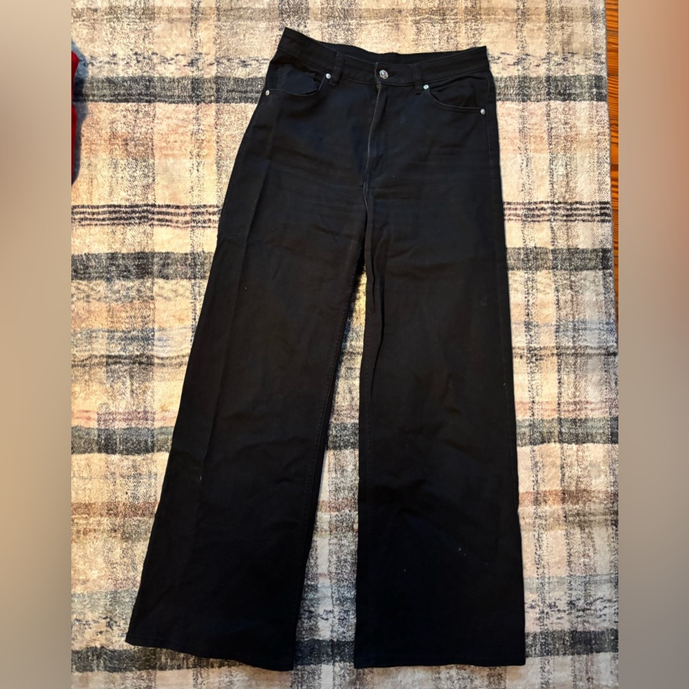 H&M Black Flare Wide-Leg Jeans - Picture 2 of 3